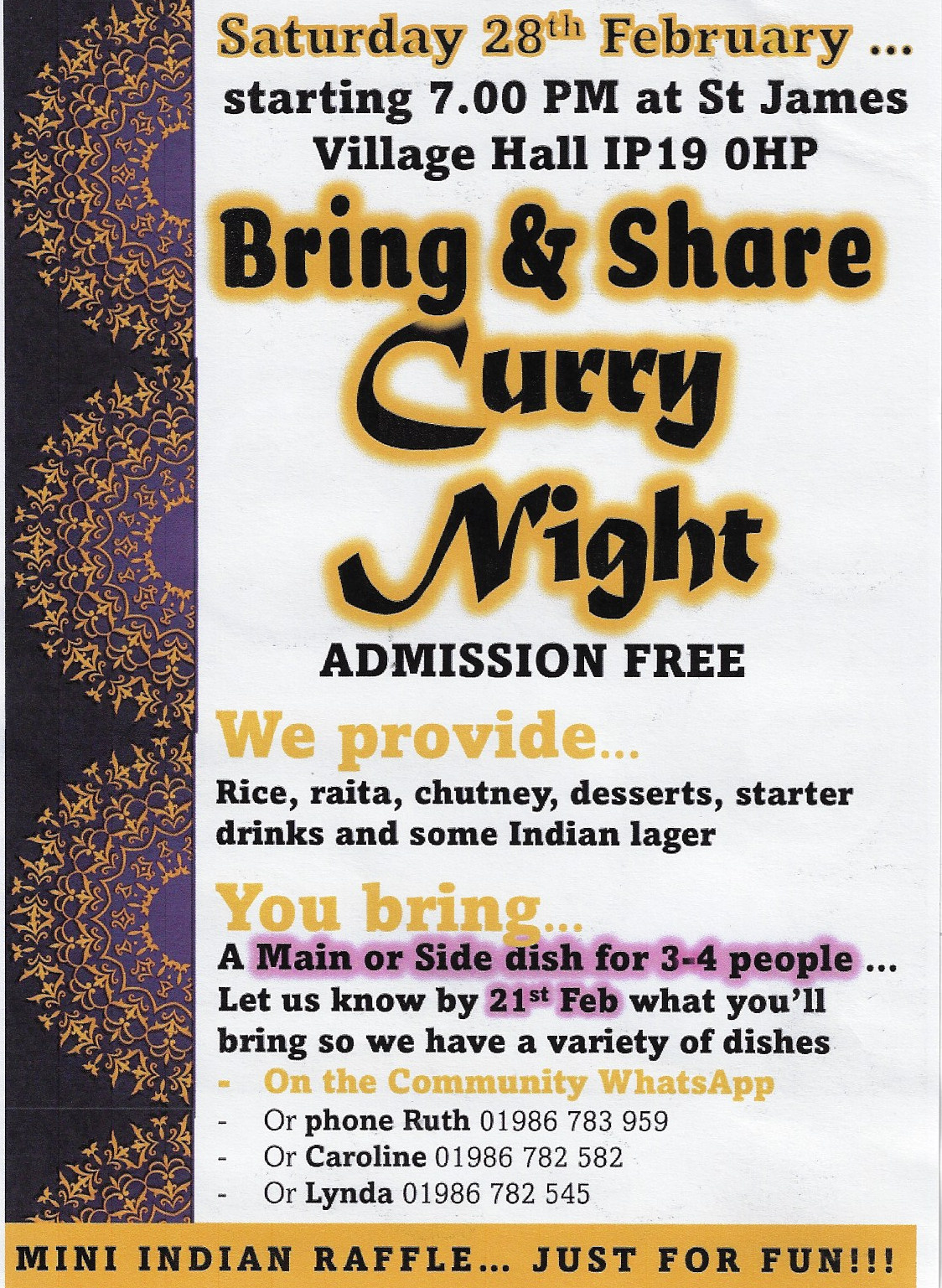 Bring & Share Curry Night: Bring & Share Curry Night: